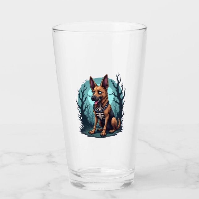 Skelettschäferhund Glas (Vorderseite)