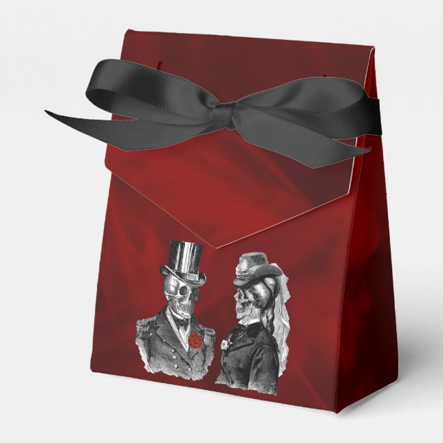 Skelettskulls Hochzeiten "Til Death Do us Part" Geschenkschachtel (Vorderseite)