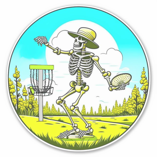 Skelettspielen Golf Aufkleber (Vorderseite)