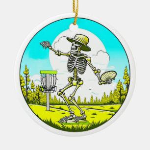 Skelettspielen Golf Keramik Ornament
