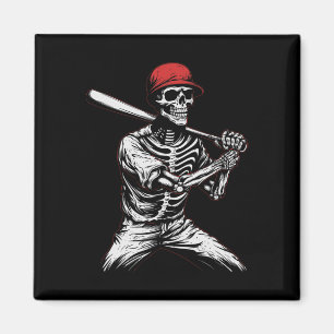 Skelettspieler Halloween Baseball Spieler 1 Magnet