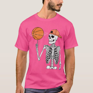 Skelettspinning Basketball Halloween Kostüme Männe T-Shirt