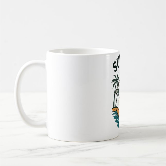 Skelettsurfen Retro Beach Wave Design Kaffeetasse (Links)