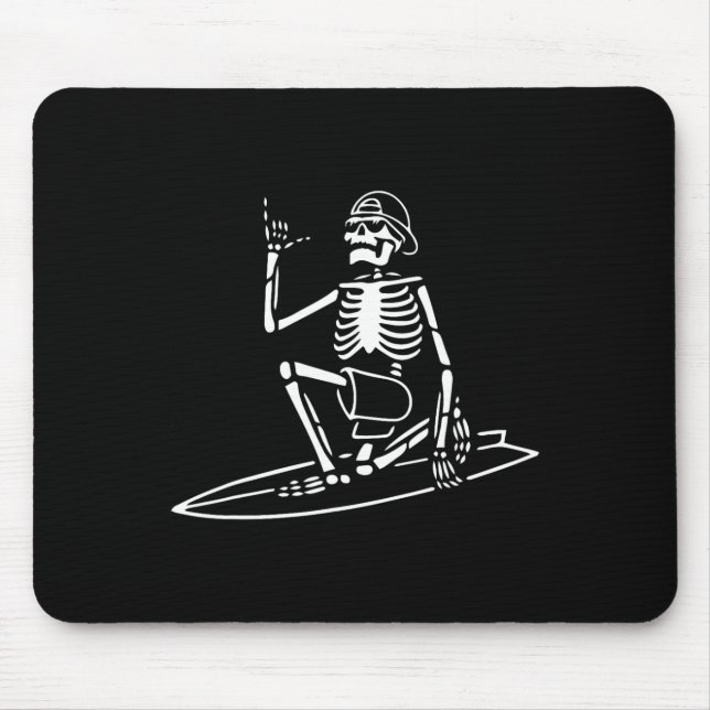 Skelettsurfing Lazy Halloween Kostümknochen Mousepad (Vorne)