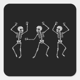 Skeletttanz Quadratischer Aufkleber