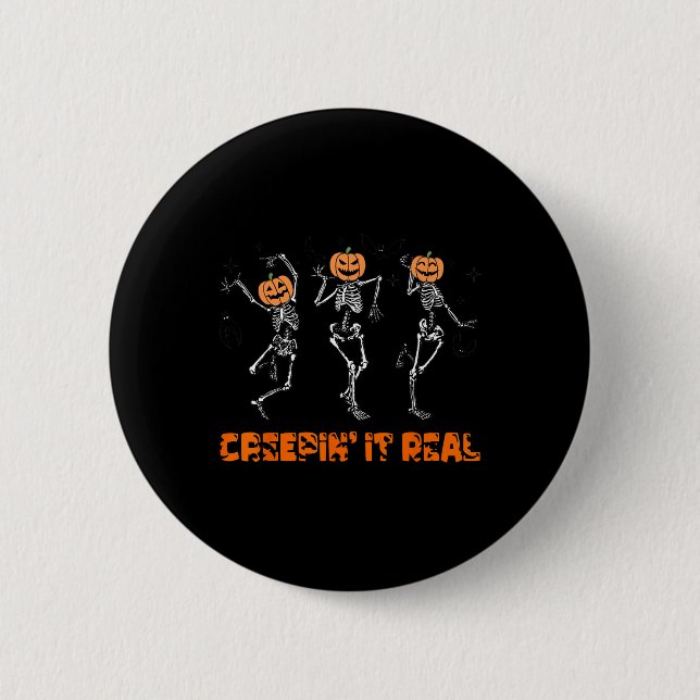 Skeletttanzen, das es echt Halloween Funny pur Button (Vorderseite)