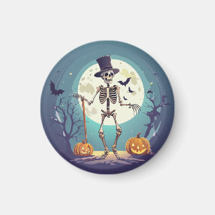 Skeletttanzen unter dem MondHalloween Magnet