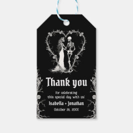 Skelettverheiratung mit schwarz-weißem Gothic Geschenkanhänger