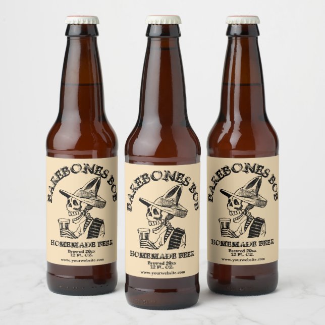 Skelettvorlage trinken bierflaschenetikett (Flaschen)