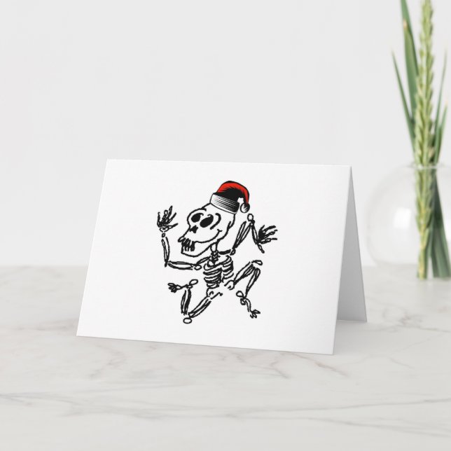 SkelettWeihnachten Feiertagskarte (Vorderseite)