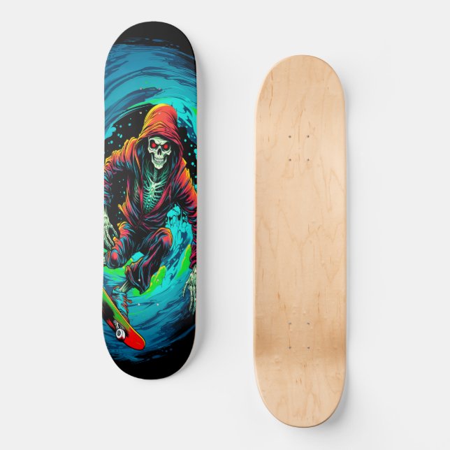 Skell-A-Skator in lebhafter Farbe und krass ausseh Skateboard (Vorderseite)