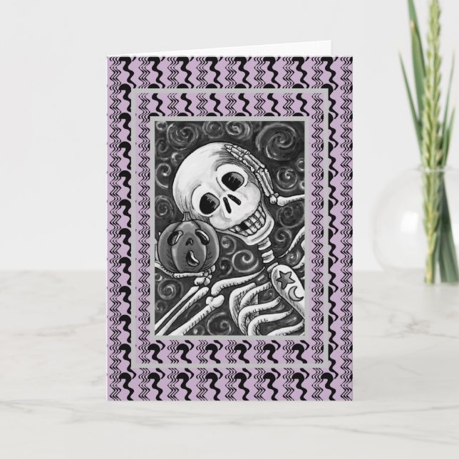 SKELLY & JACK GOTH HALLOWEEN GREETKARTE Leere Karte (Vorderseite)