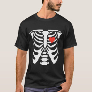 Skelton-Rippenkäfig-Halloween-Skelett-Herz-Kinder- T-Shirt