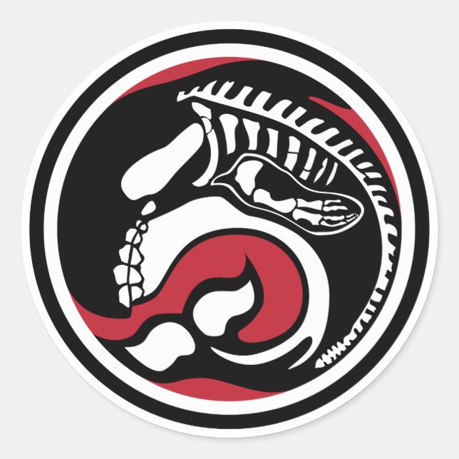 Skelwal Runder Aufkleber (Vorderseite)