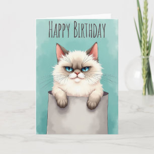 Skeptische Katzen-Geburtstagskarte Karte