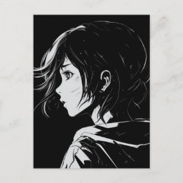 Sketch Anime Manga Girl Postkarte