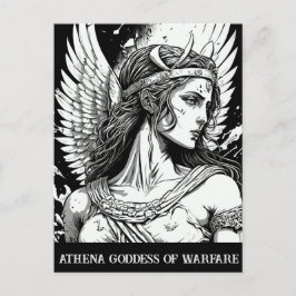 Sketch Art Athena Goddess of Warfare Postcard Postkarte