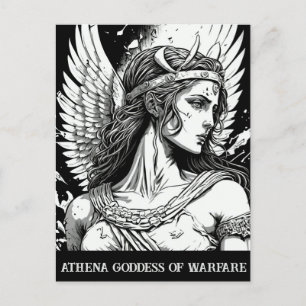 Sketch Art Athena Goddess of Warfare Postcard Postkarte