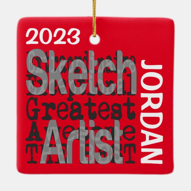 Sketch Artist Extraordinaire CUSTOM Keramikornament (Rückseite)