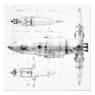 Sketch Blueprint Weltraumschiff Fotodruck