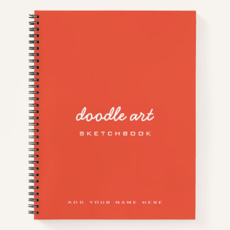 Sketch doodle art name sketchbook orange notizbuch