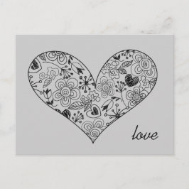 Sketch Doodle Herz Niedliche Liebe Postkarte