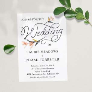 Sketch Floral Minimal Boho Hochzeit Einladung