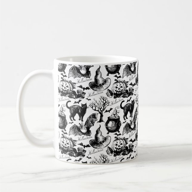 Sketch Halloween-Muster Kaffeetasse (Links)
