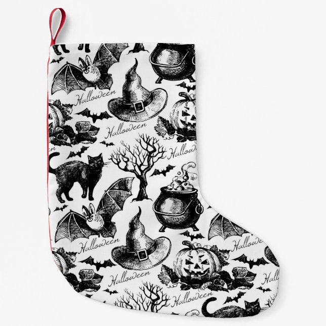 Sketch Halloween-Muster Kleiner Weihnachtsstrumpf (Vorderseite)