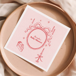 Sketch Hand Drawn Bow Babydusche Serviette