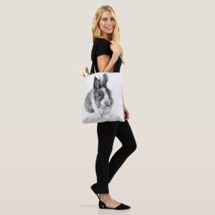 "Sketch-Hase: charmiger handgezeichneter Kaninchen Tasche