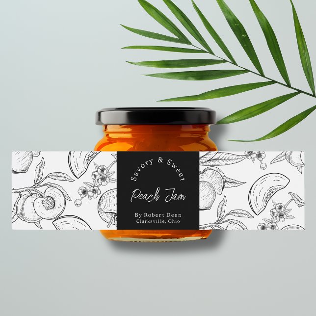 Sketch hausgemachte Peach Jam Wrap-around Label (Von Creator hochgeladen)
