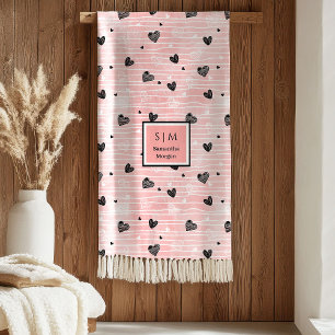 Sketch Hearts Art Bester Valentinstag Romantische Fleecedecke