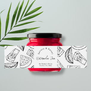Sketch Homemade Watermelon Jam Wrap-around Label