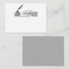 Sketch-Imitate Silver Quill Pen Script Mitteilungskarte