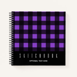 Sketch Lila Black Kariert Gingham Karo Pattern Notizbuch