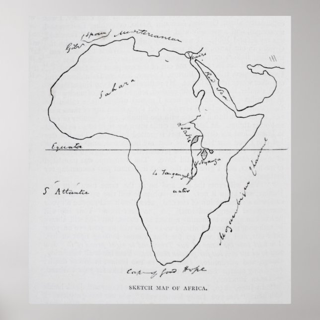 Sketch Map von Afrika Poster (Vorne)