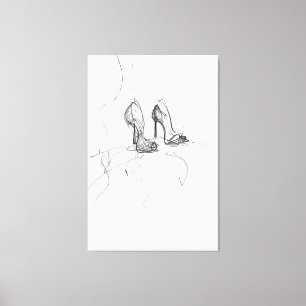 Sketch mit hoher Ferse - Premium Leinwanddruck