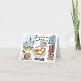 Sketch-Notecard für Reisen: Beignets in New Orlean Karte