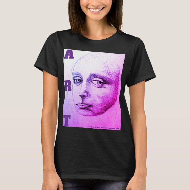 Sketch of a girl, study of da Vinci -D.C.B. 1989 T-Shirt (Vorderseite)