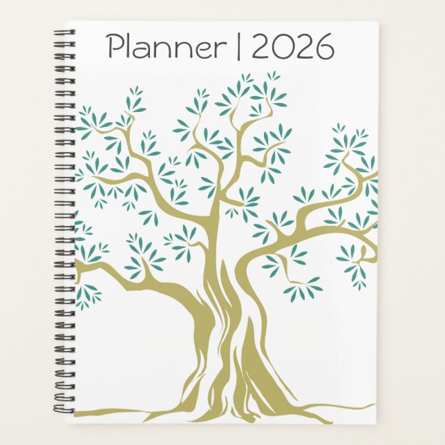 Sketch Olive Tree 2026 Planner - Mittelmeer Planer (Vorderseite)