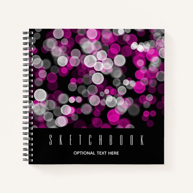 Sketch Pink Bubble Bokeh Effekt Dot Sketchbook Notizbuch (Vorderseite)