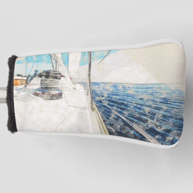 Sketch Segelschiff Surfsee Golf Head Cover Golf Headcover (Vorderseite)