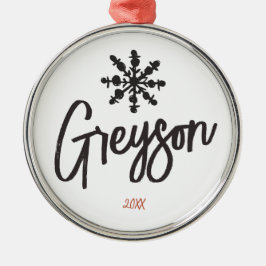 Sketch Snowflake Individuelle Name Weihnachten Ornament Aus Metall