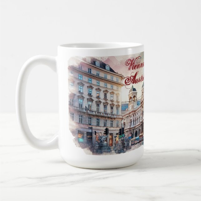 Sketch Watercolor Kaiserreich Wien Österreich | Kaffeetasse (Links)
