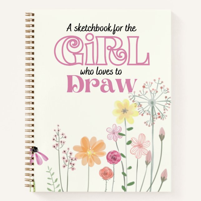 Sketchbook Art Notebook Zeichnend Blumencreme  Notizbuch (Vorderseite)