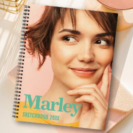 Sketchbook Custom Foto Niedlich Monogram Name Notizbuch