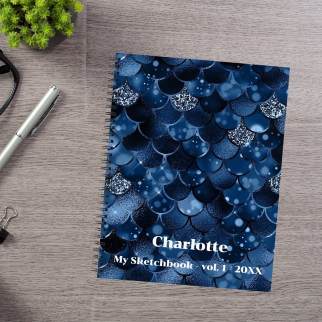 Sketchbook dunkelblaue Meerjungwaage Notizbuch (Von Creator hochgeladen)