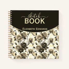 Sketchbook Elegancia Nocturna Carbón y Beige Notizbuch