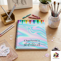 Sketchbook Holographic Pink Tropfens Girl
